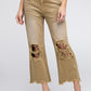 Bohemian Distressed Vintage Washed Wide Leg Pants