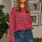 Bohemian Crochet Patchwork Round Neck Pullover Sweater Top