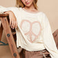 Bohemian Round Neck Long Sleeve Thermal Knit Patch Top 2