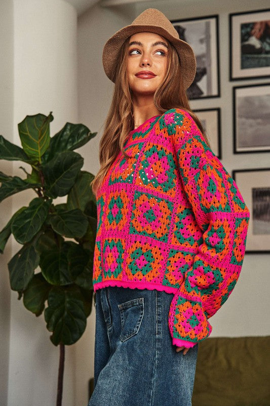 Patchwork pullover online sweater