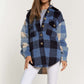 Bohemian Colorblock Plaid Chest Pocket Detail Lumberjack Shacket