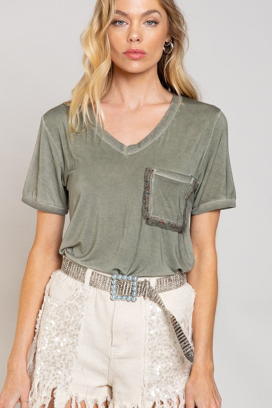 Bohemian POL Girly Meets Basic Short Sleeve Top