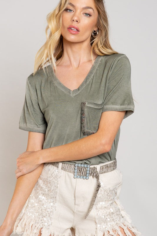 Bohemian POL Girly Meets Basic Short Sleeve Top