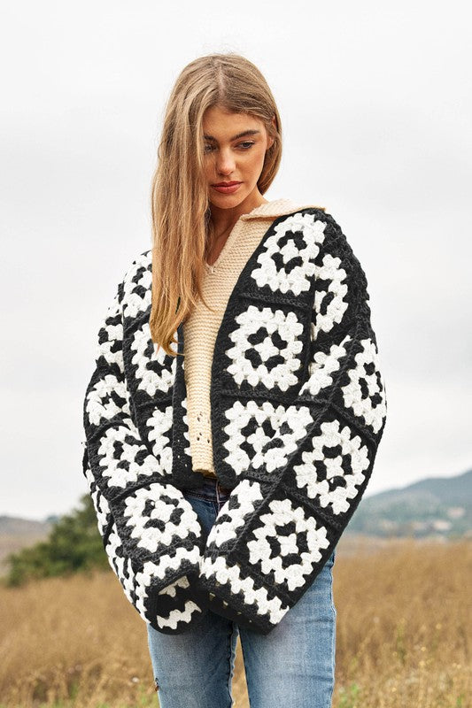 White crochet cardigan clearance sweater