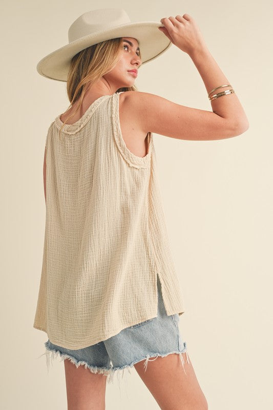 Bohemian V-Neck Wide Strap Tank