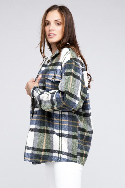 Lumister Womens' Oversized Flannel Plaid Shirt Long Sleeve Drop