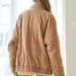 Bohemian Washed Soft Comfy Quilting Zip Closure Jacket