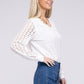 Bohemian White V Neck Lace Trim Top