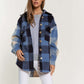 Bohemian Colorblock Plaid Chest Pocket Detail Lumberjack Shacket