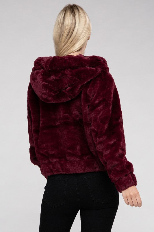 Soft fur online hoodie