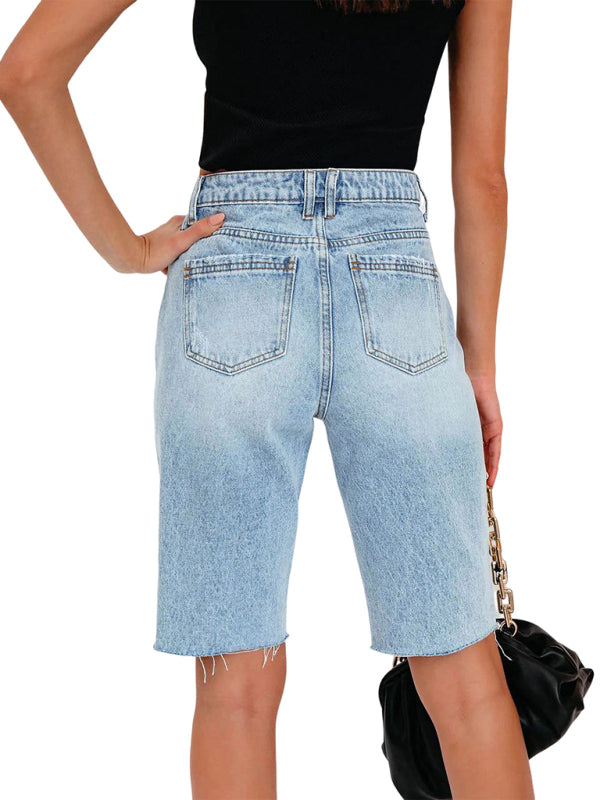 Ripped Denim Mom Shorts from Topshop on 21 Buttons