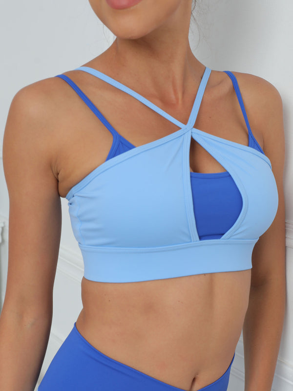 High Stretch Nude Cross Front Sports Bra With Cross Cut Back LU 342  Gathered Top For Yoga, Running, Fitness, And Gym From Luyogasports, $17.26