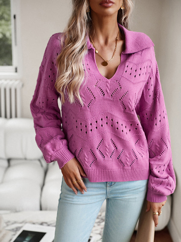Berrylush Women Pink Lantern Sleeve Sweater Coord Set